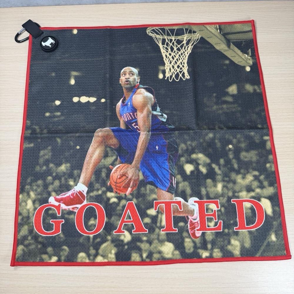 GOATED GOLF TOWEL 18x18" Magnet and Clip - VINCE CARTER IN-VINCE-ABLE